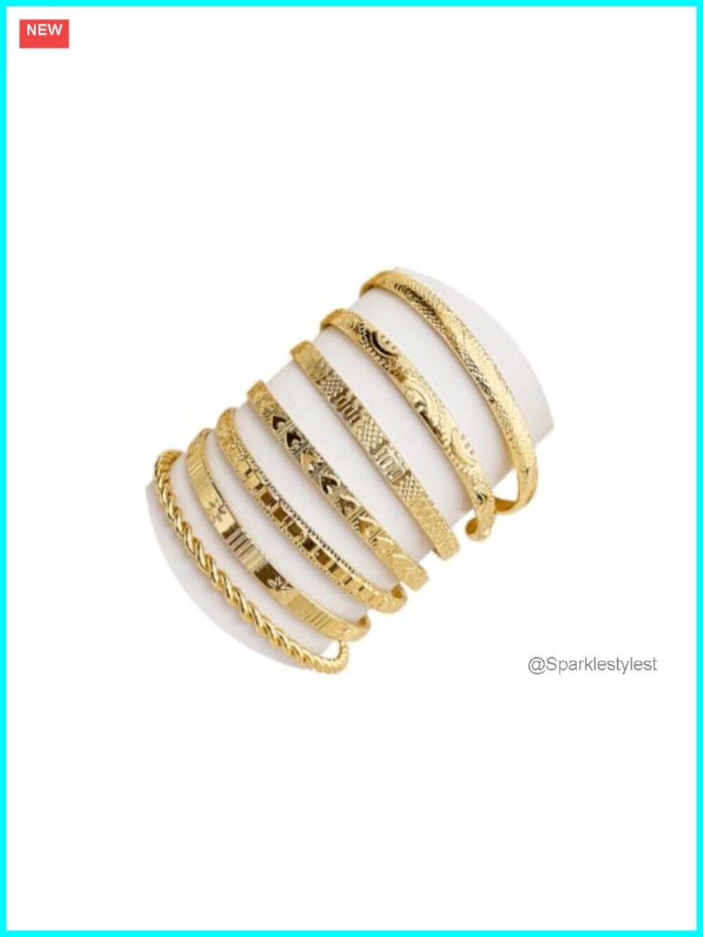 14k Gold Plated Stackable Cuff Bracelet Set Multi Layer Boho Jewelry Gift